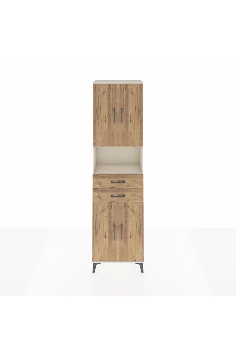 Arges Dolap 4 Raflı 2 Çekmeceli 4 Kapaklı 60x30x221