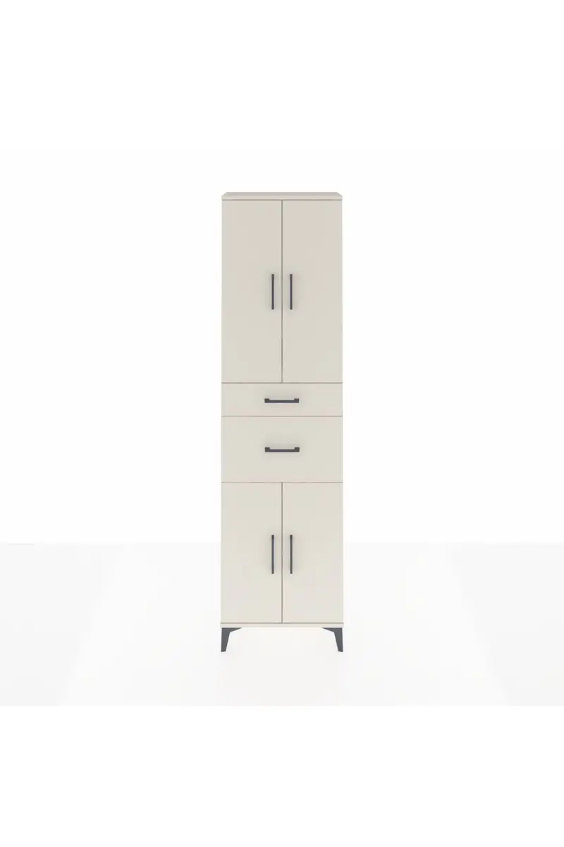 Arges Dolap 4 Raflı 2 Çekmeceli 4 Kapaklı 60x30x221