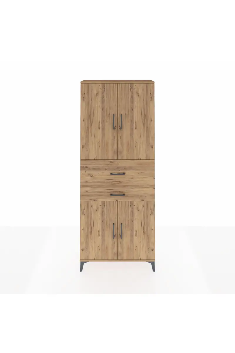 Arges Dolap 4 Raflı 2 Çekmeceli 4 Kapaklı 88x30x221
