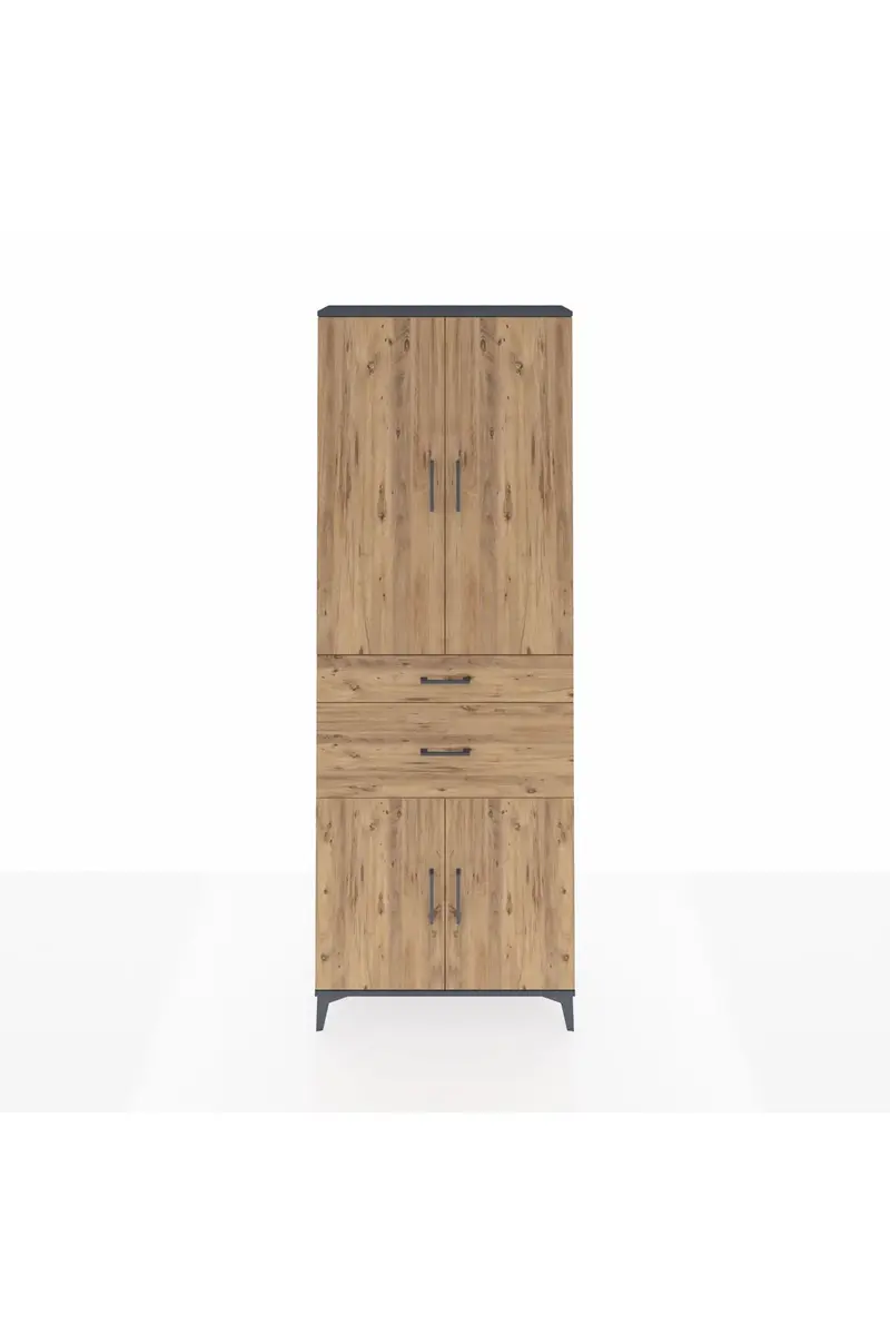 Arges Dolap 4 Raflı 2 Çekmeceli 4 Kapaklı 88x30x243