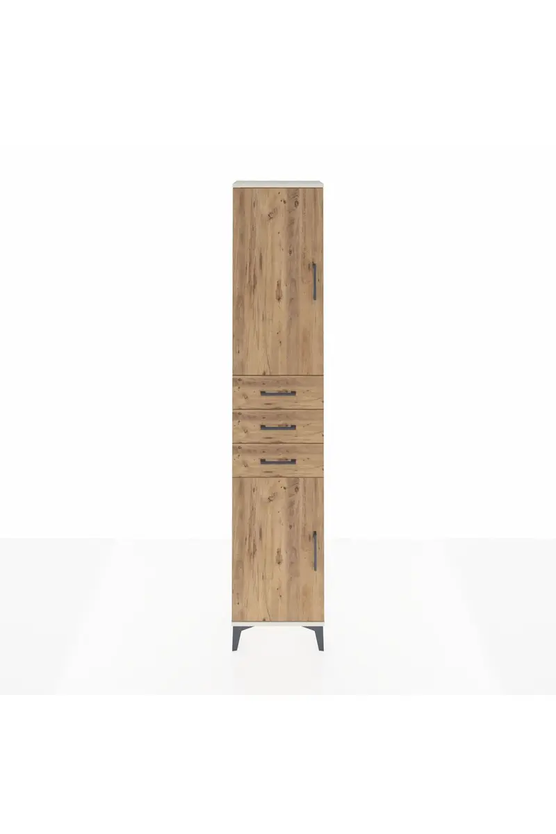Arges Dolap 4 Raflı 3 Çekmeceli 2 Kapaklı 44x30x221
