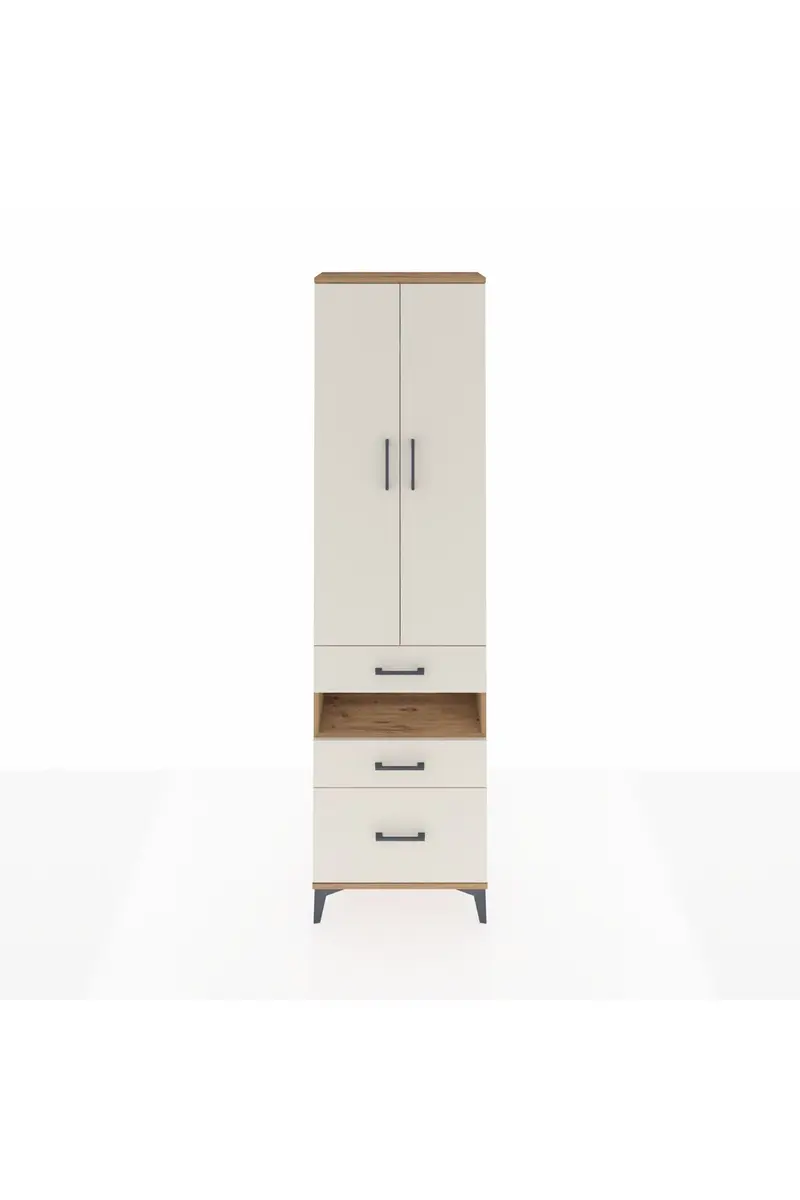Arges Dolap 4 Raflı 3 Çekmeceli 2 Kapaklı 60x30x221