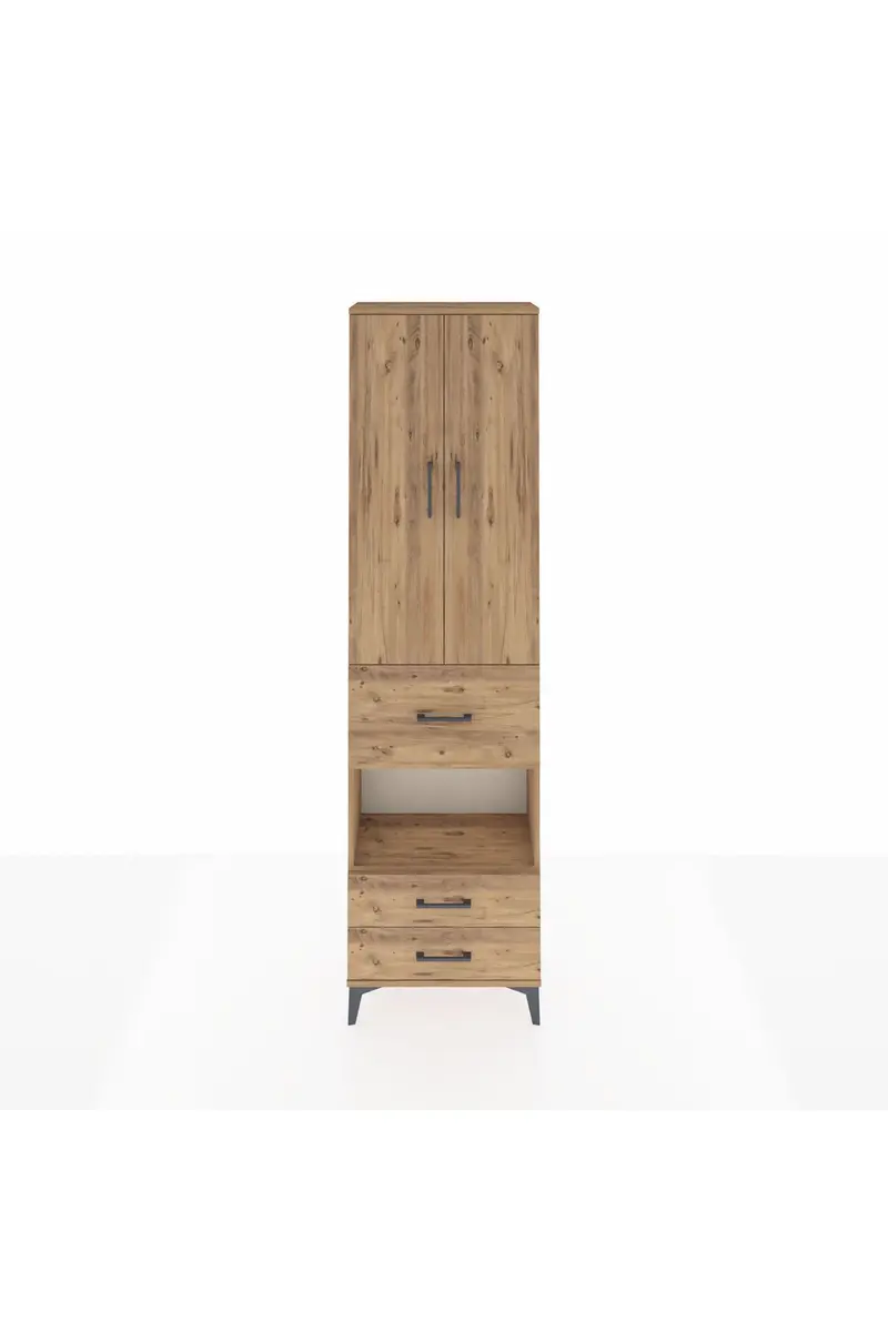 Arges Dolap 4 Raflı 3 Çekmeceli 2 Kapaklı 60x30x221