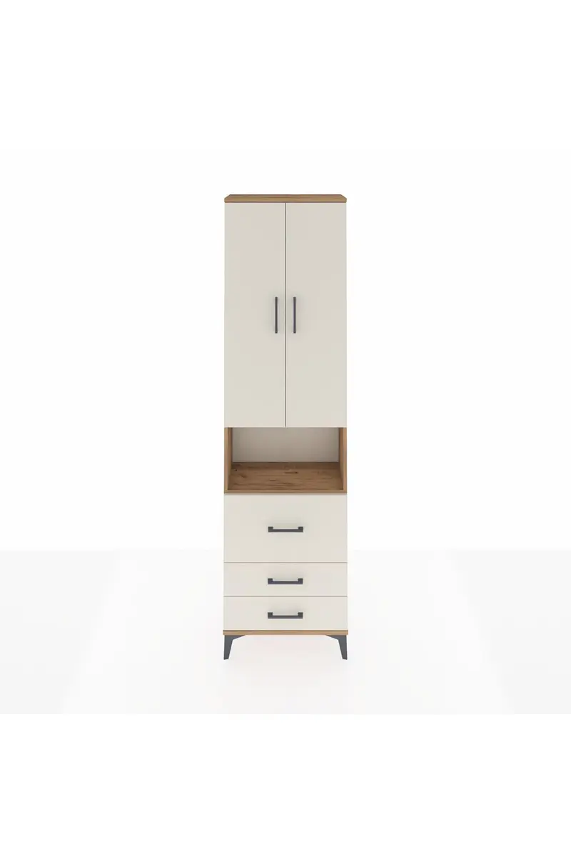 Arges Dolap 4 Raflı 3 Çekmeceli 2 Kapaklı 60x30x221