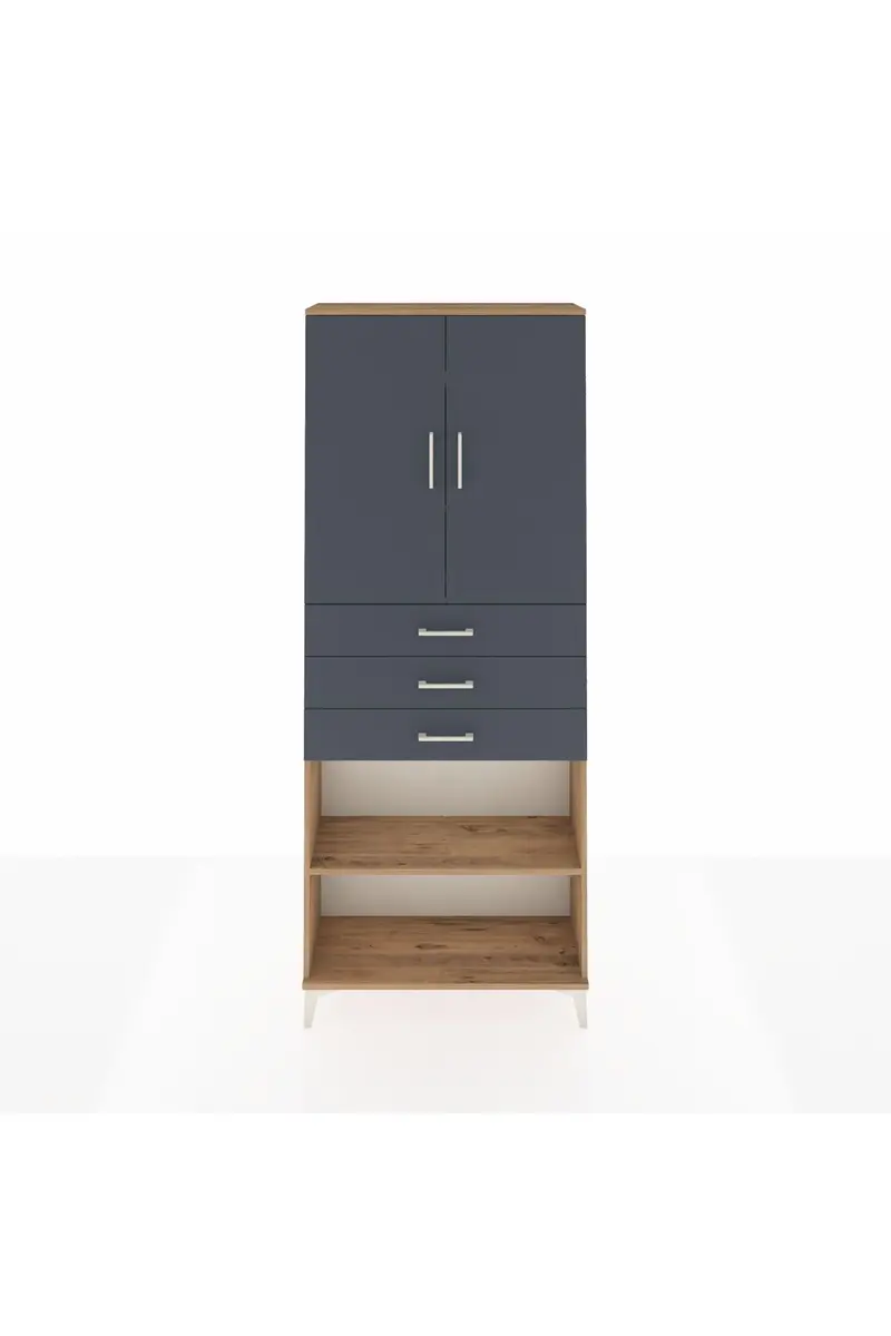 Arges Dolap 4 Raflı 3 Çekmeceli 2 Kapaklı 88x30x221