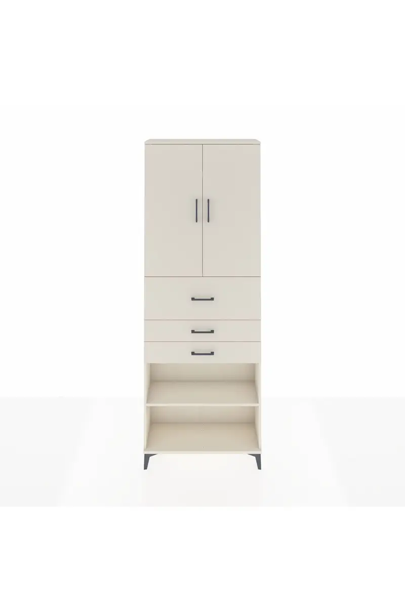 Arges Dolap 4 Raflı 3 Çekmeceli 2 Kapaklı 88x30x243