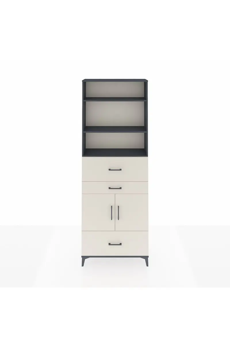 Arges Dolap 4 Raflı 3 Çekmeceli 2 Kapaklı 88x30x243