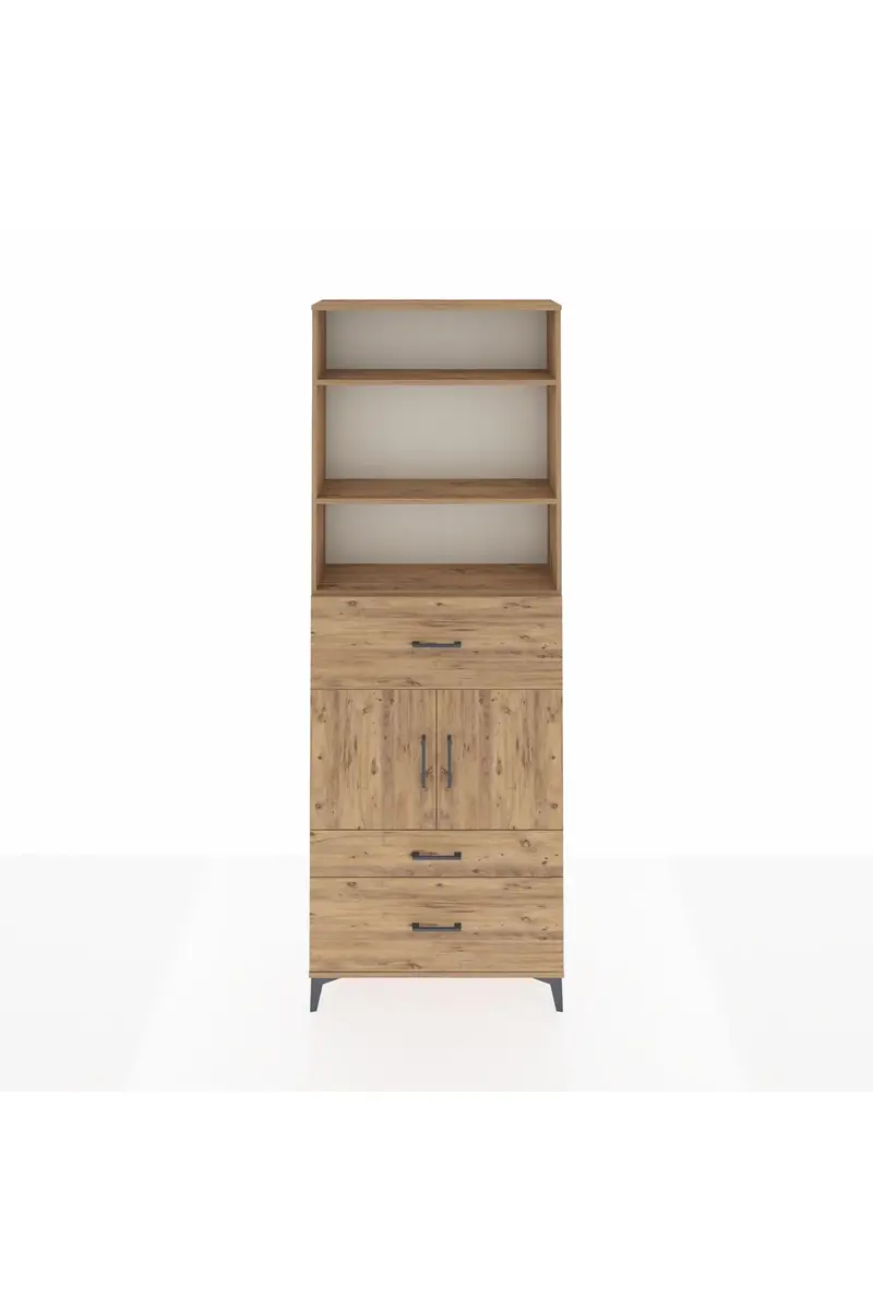 Arges Dolap 4 Raflı 3 Çekmeceli 2 Kapaklı 88x30x243