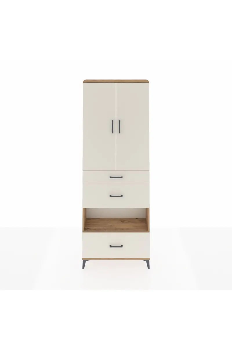 Arges Dolap 4 Raflı 3 Çekmeceli 2 Kapaklı 88x30x243