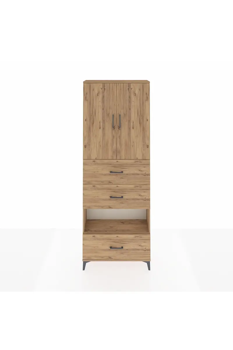 Arges Dolap 4 Raflı 3 Çekmeceli 2 Kapaklı 88x30x243