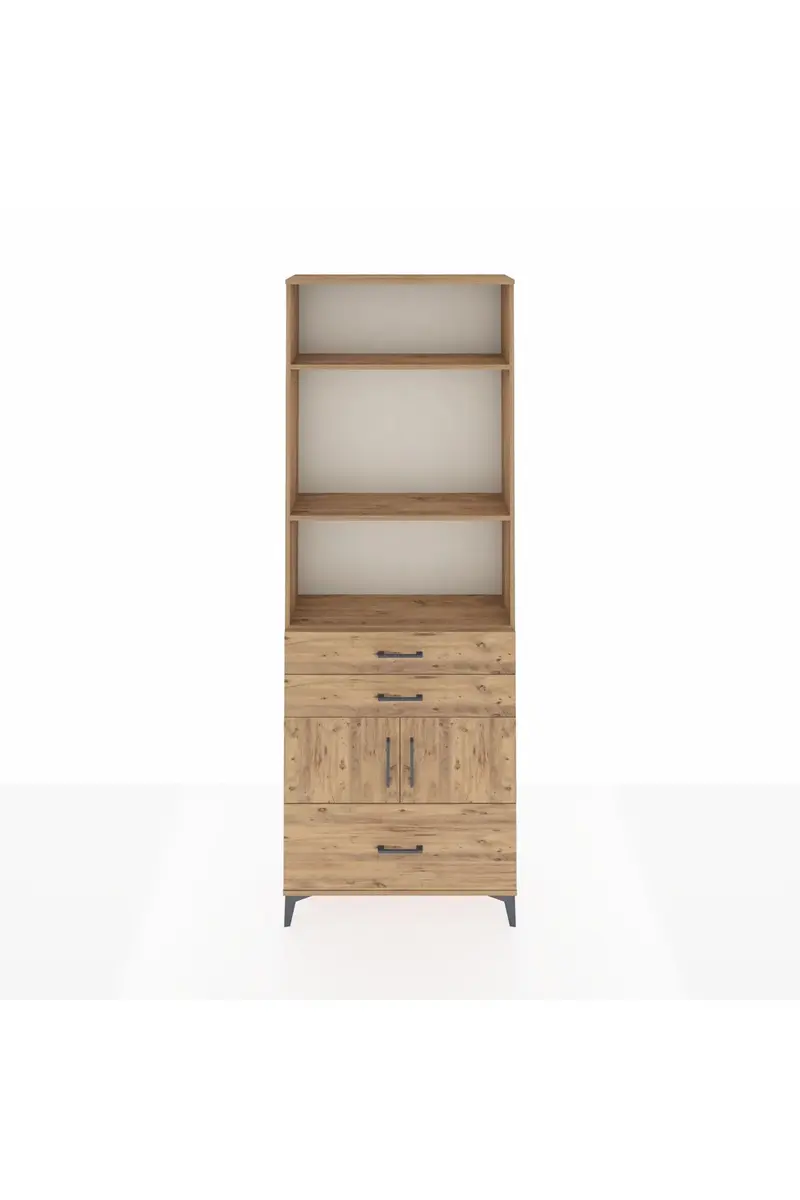 Arges Dolap 4 Raflı 3 Çekmeceli 2 Kapaklı 88x30x243