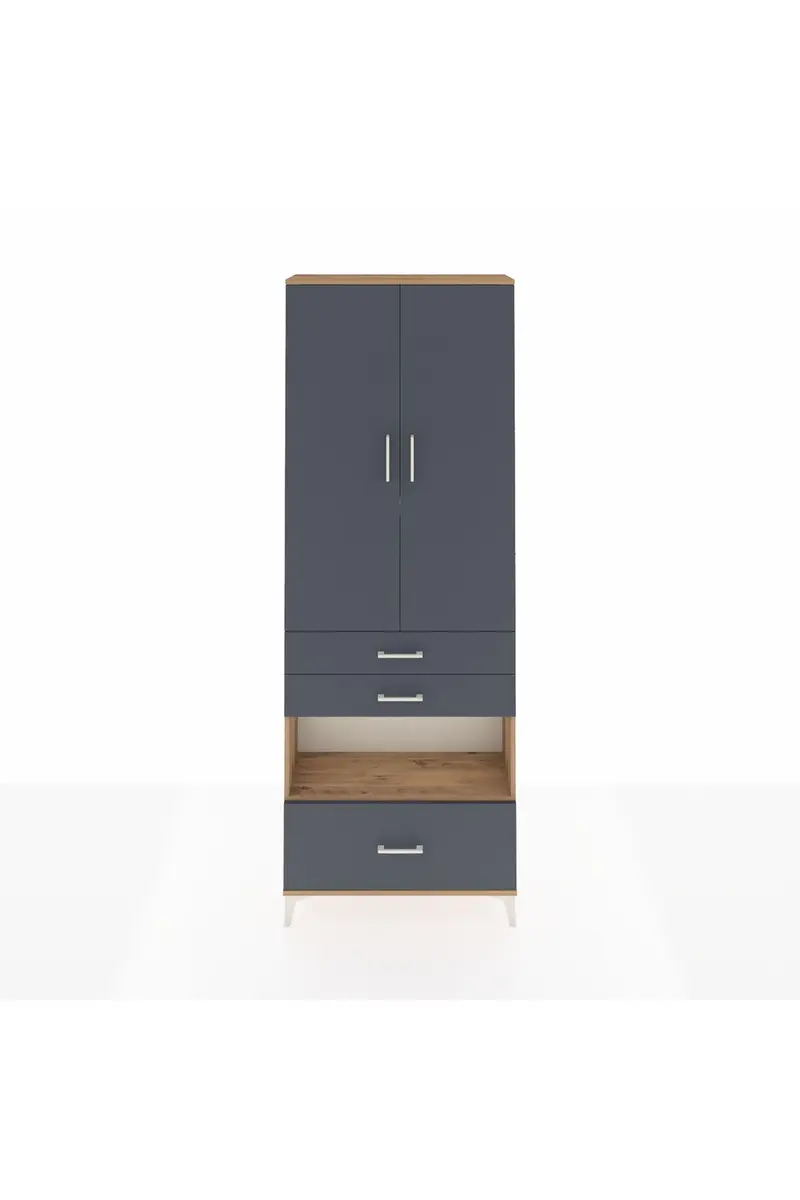 Arges Dolap 4 Raflı 3 Çekmeceli 2 Kapaklı 88x30x243