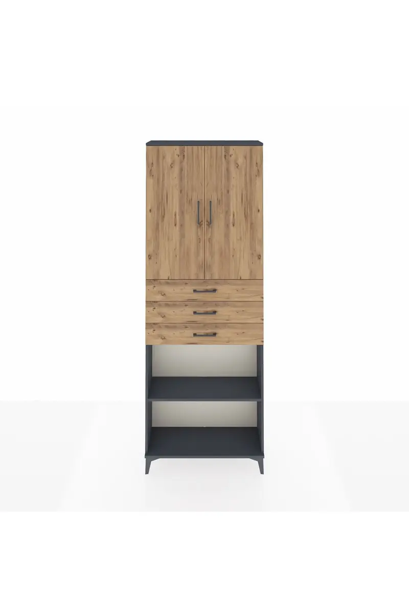 Arges Dolap 4 Raflı 3 Çekmeceli 2 Kapaklı 88x30x243