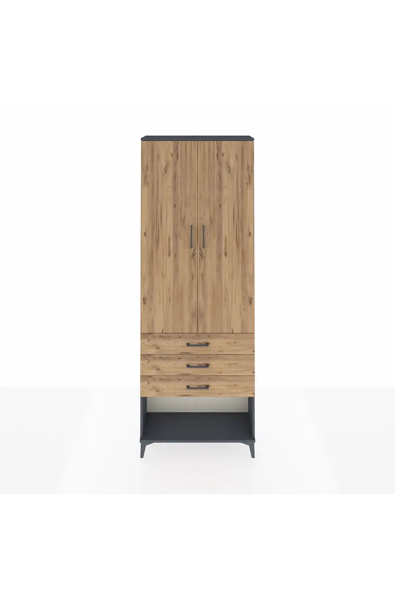 Arges Dolap 4 Raflı 3 Çekmeceli 2 Kapaklı 88x30x243