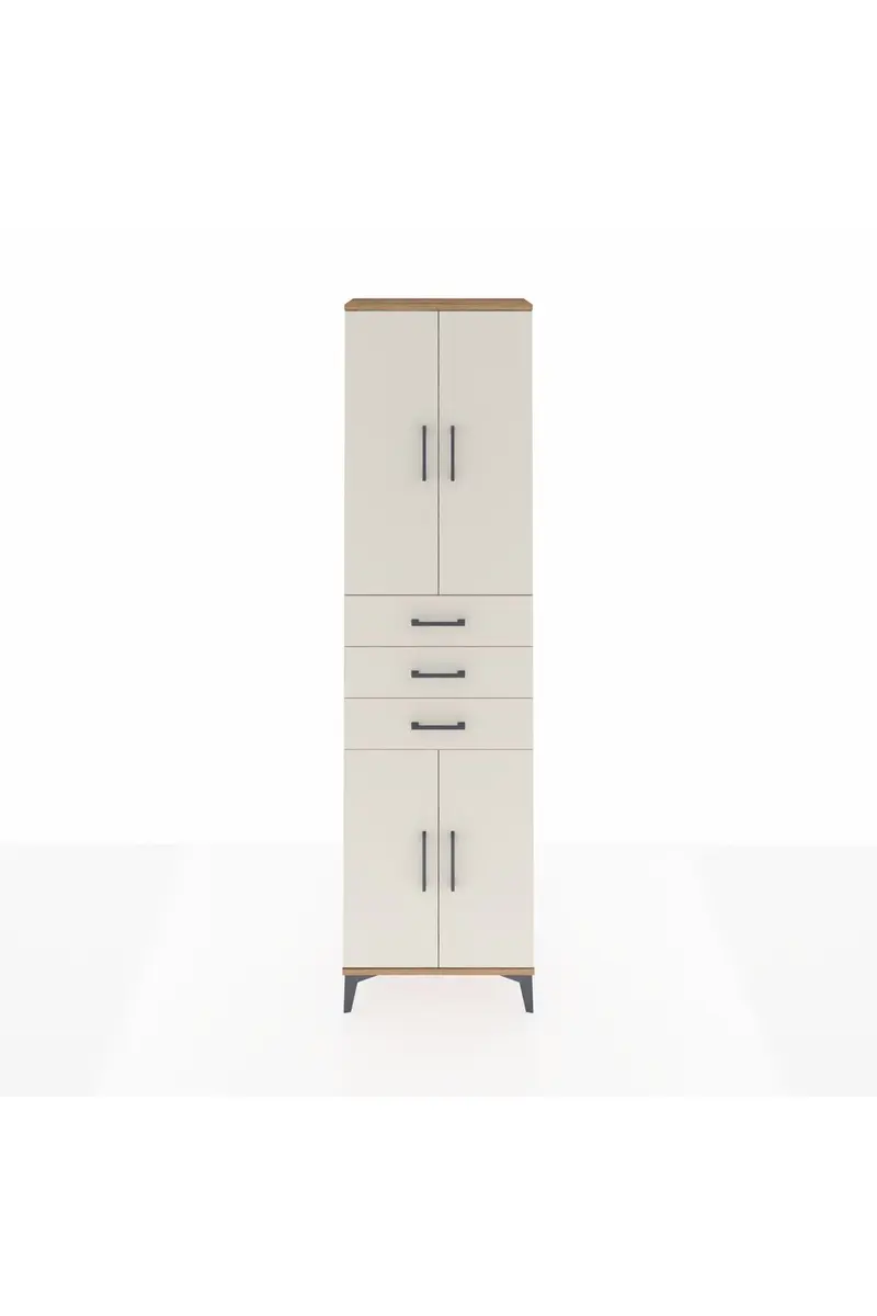 Arges Dolap 4 Raflı 3 Çekmeceli 4 Kapaklı 60x30x221