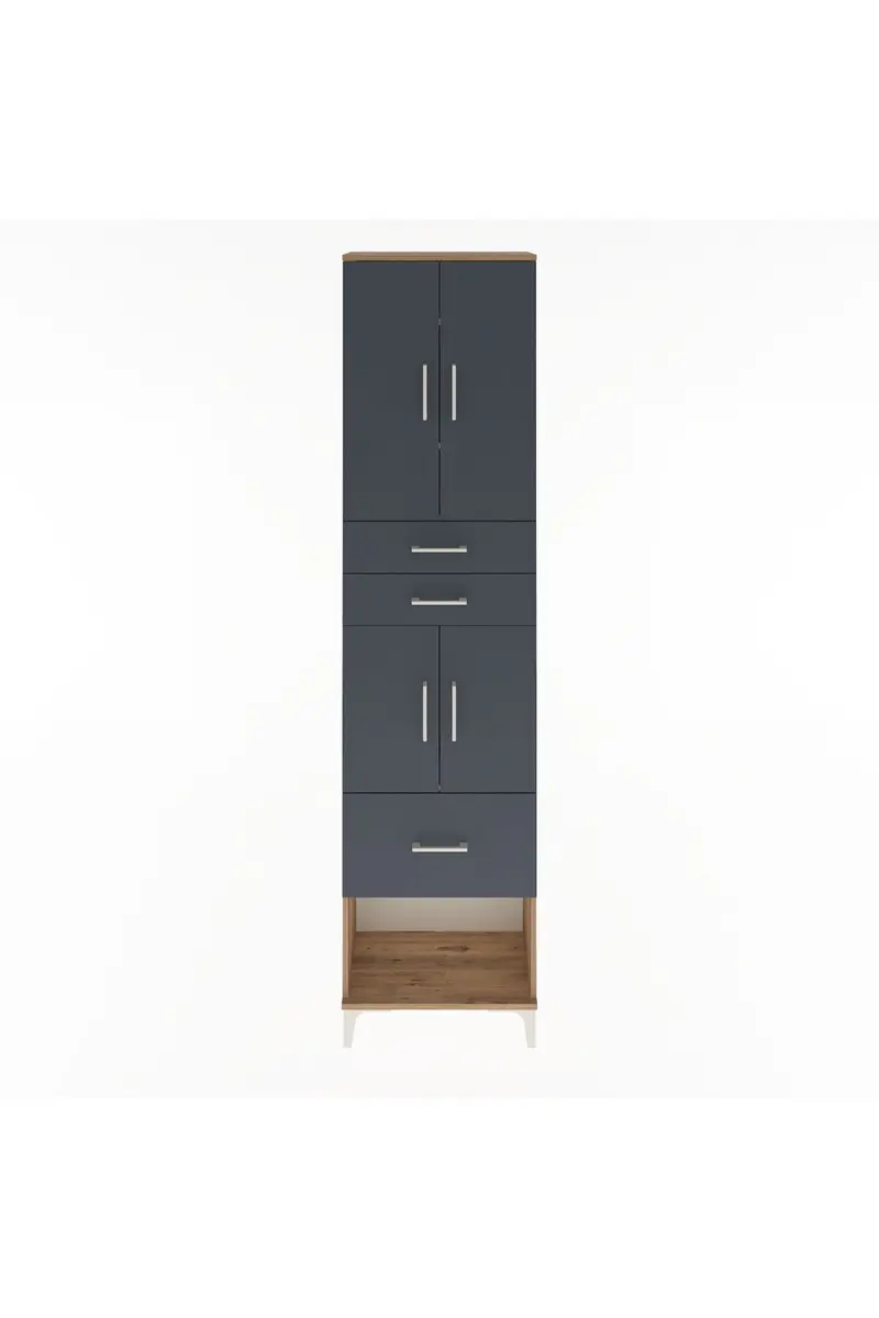 Arges Dolap 4 Raflı 3 Çekmeceli 4 Kapaklı 60x30x243