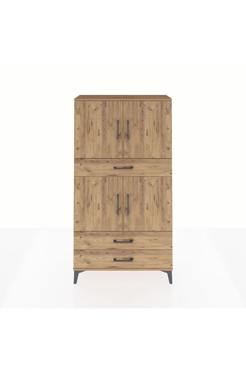 Arges Dolap 4 Raflı 3 Çekmeceli 4 Kapaklı 88x30x163