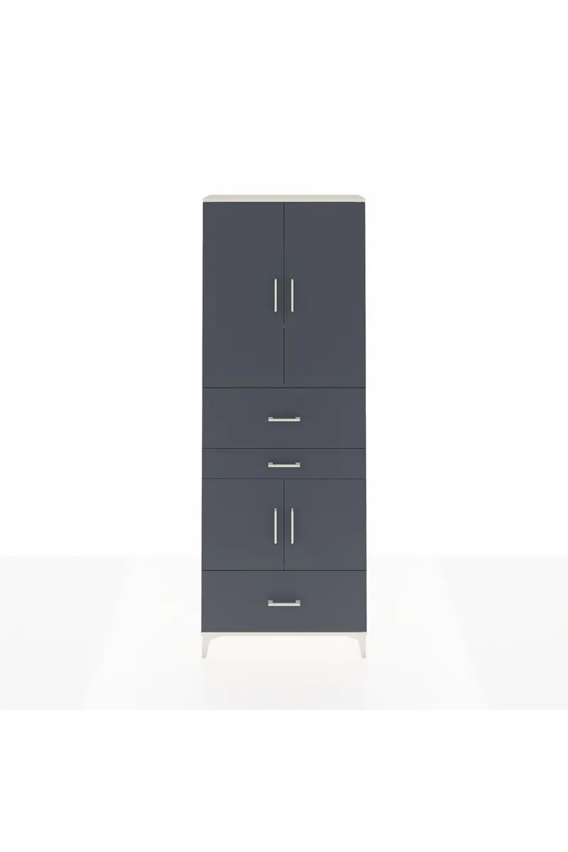 Arges Dolap 4 Raflı 3 Çekmeceli 4 Kapaklı 88x30x243