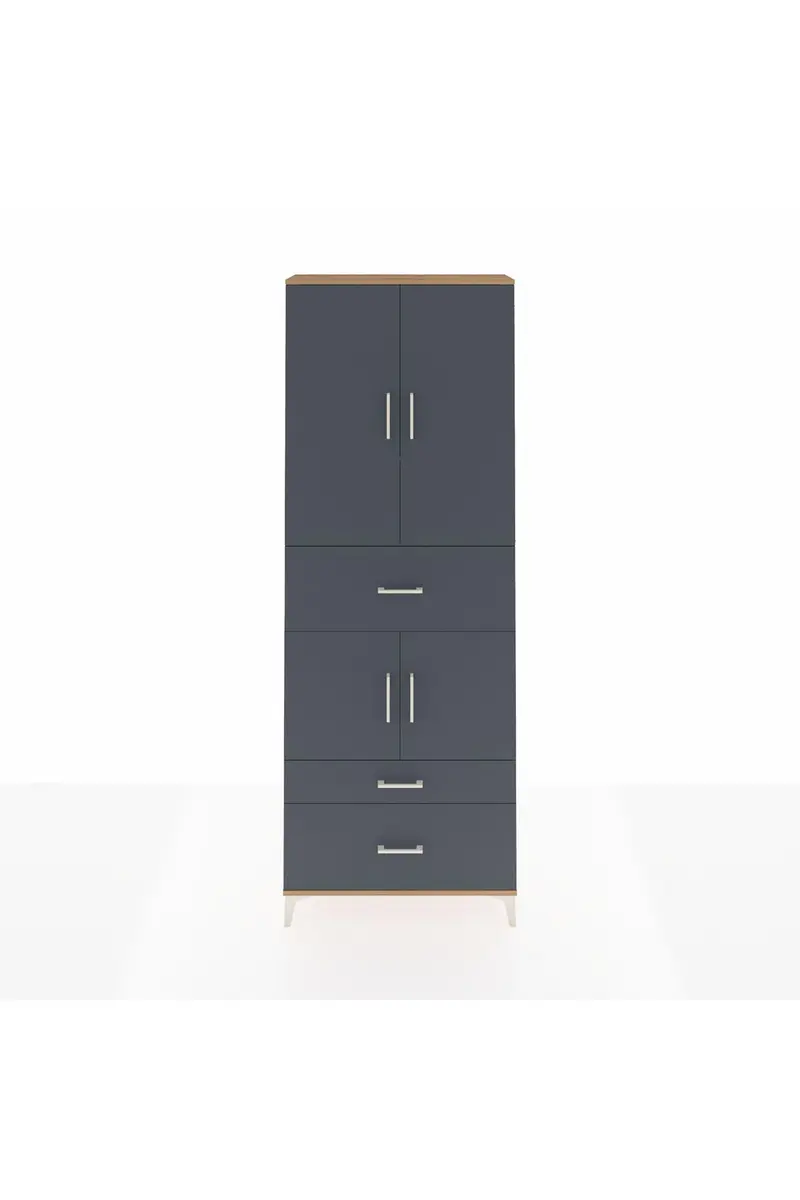 Arges Dolap 4 Raflı 3 Çekmeceli 4 Kapaklı 88x30x243