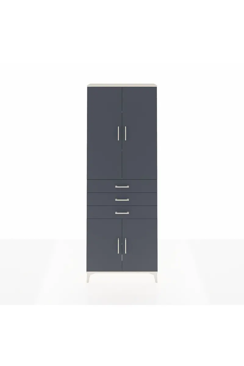 Arges Dolap 4 Raflı 3 Çekmeceli 4 Kapaklı 88x30x243