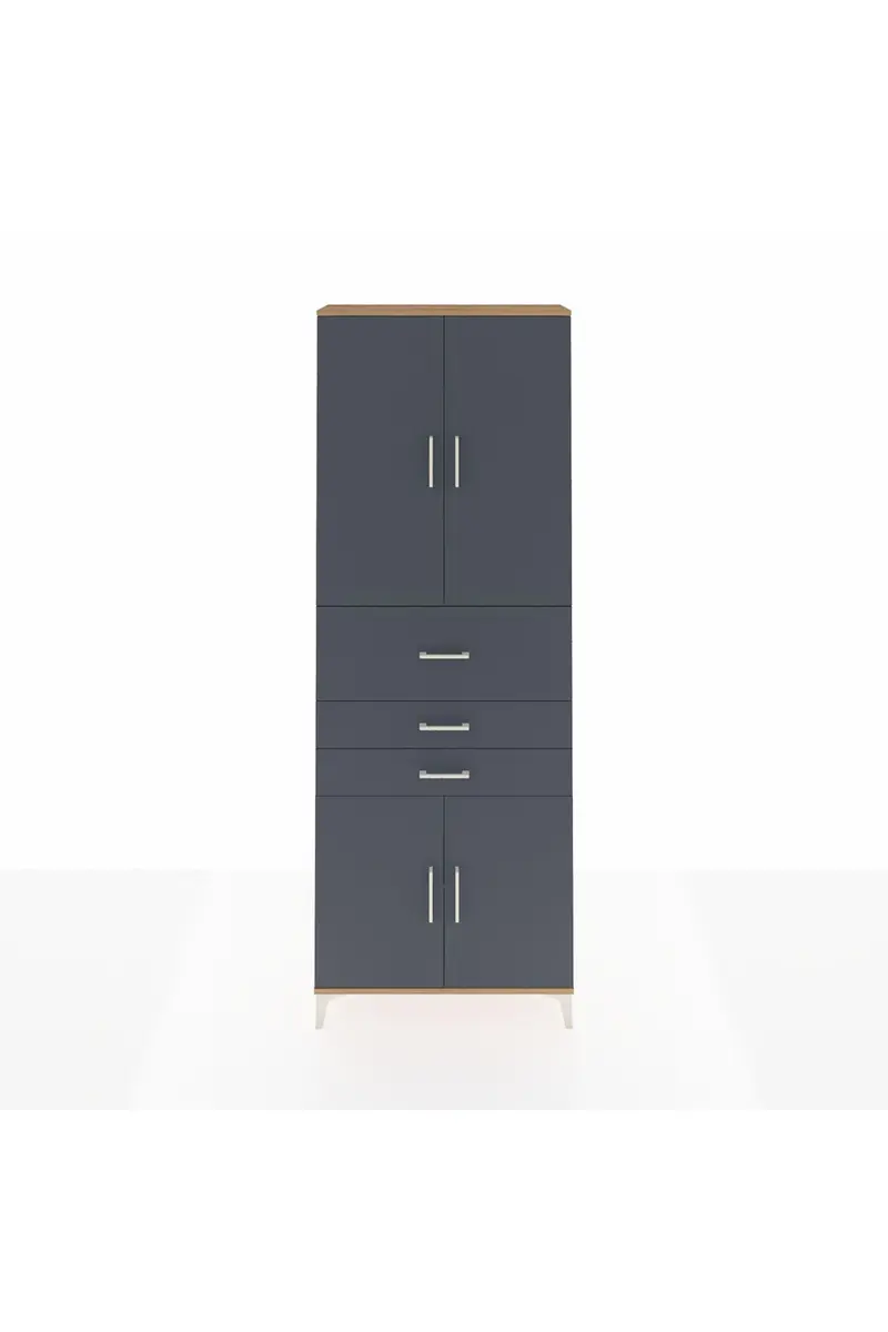 Arges Dolap 4 Raflı 3 Çekmeceli 4 Kapaklı 88x30x243