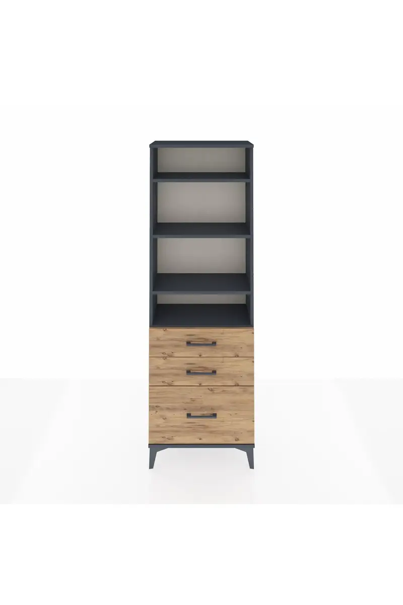Arges Dolap 4 Raflı 3 Çekmeceli 60x30x182