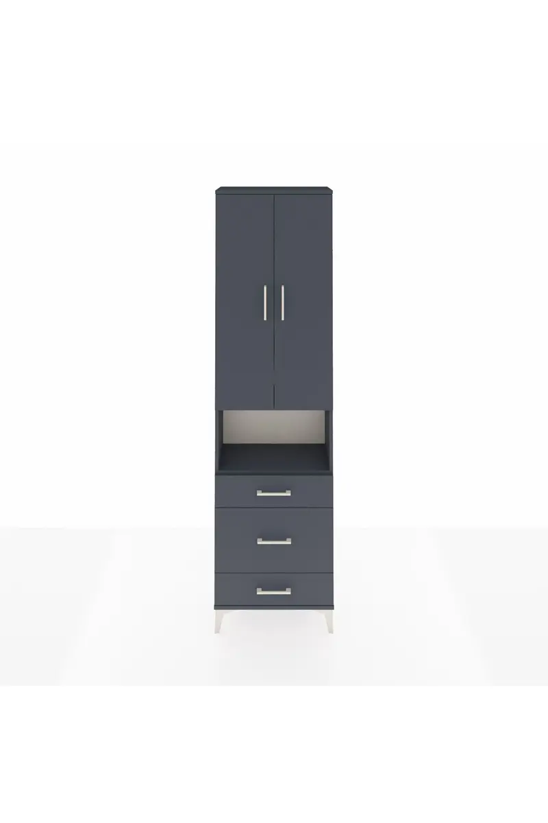 Arges Dolap 4 Raflı 3 Çekmeceli Tek Askılı 60x30x221