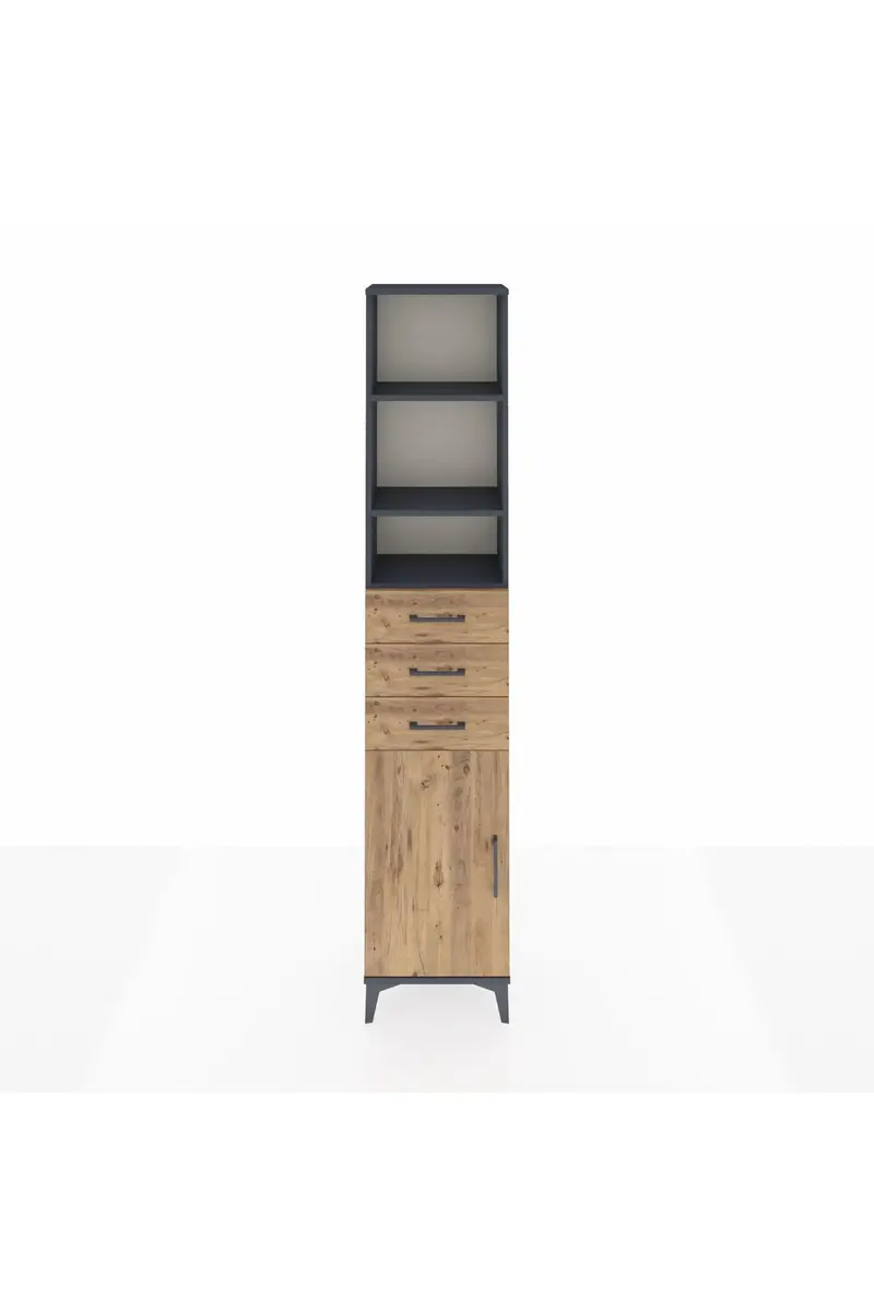 Arges Dolap 4 Raflı 3 Çekmeceli Tek Kapaklı 44x30x221