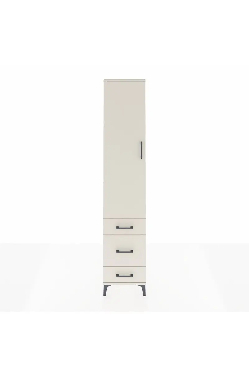 Arges Dolap 4 Raflı 3 Çekmeceli Tek Kapaklı 44x30x221