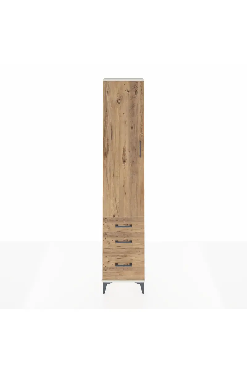 Arges Dolap 4 Raflı 3 Çekmeceli Tek Kapaklı 44x30x221
