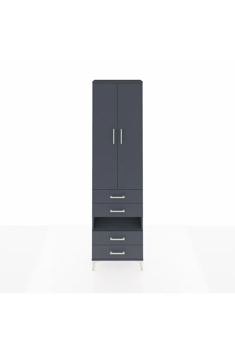 Arges Dolap 4 Raflı 4 Çekmeceli 2 Kapaklı 60x30x221