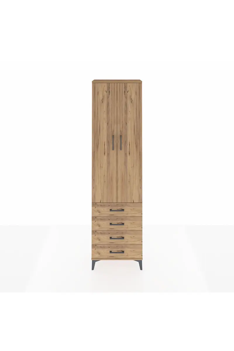 Arges Dolap 4 Raflı 4 Çekmeceli 2 Kapaklı 60x30x221