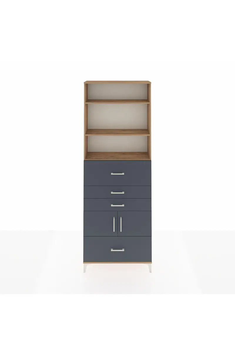 Arges Dolap 4 Raflı 4 Çekmeceli 2 Kapaklı 88x30x243