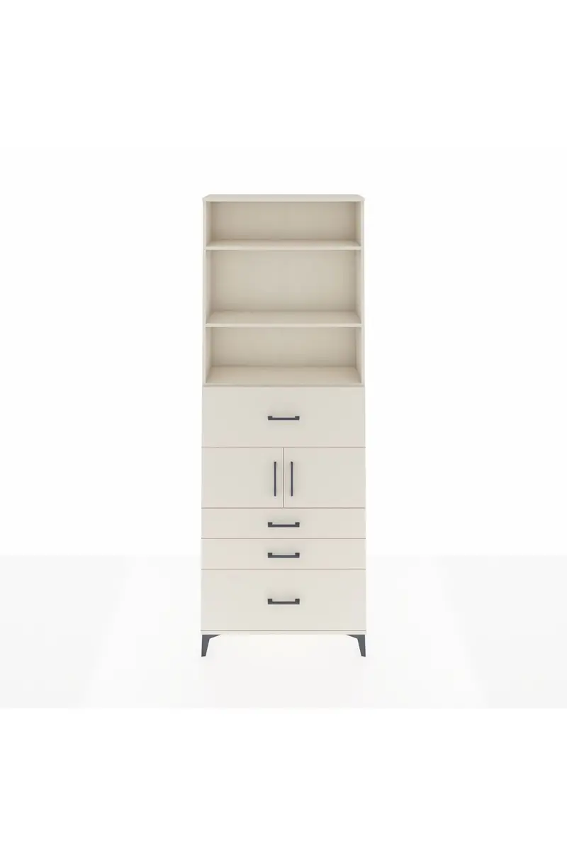 Arges Dolap 4 Raflı 4 Çekmeceli 2 Kapaklı 88x30x243