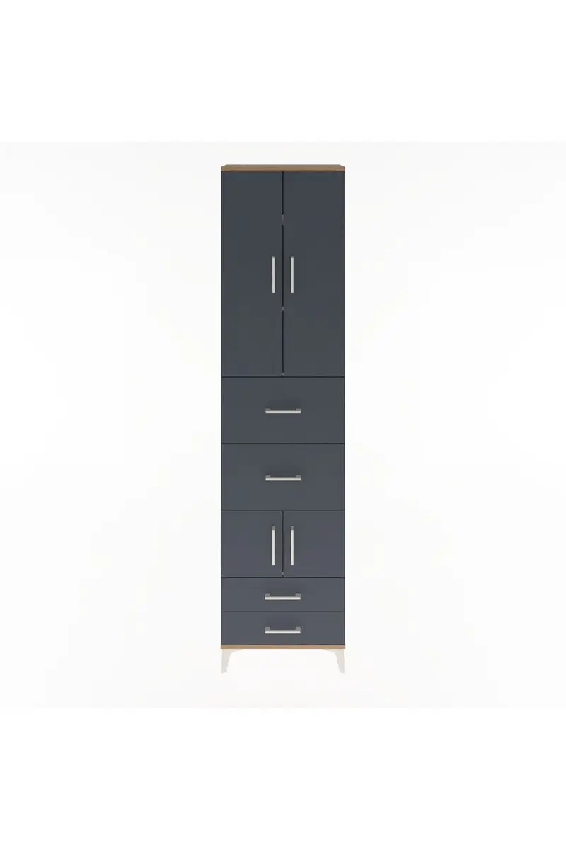 Arges Dolap 4 Raflı 4 Çekmeceli 4 Kapaklı 60x30x243