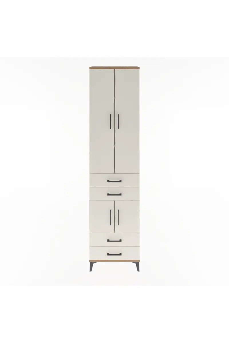 Arges Dolap 4 Raflı 4 Çekmeceli 4 Kapaklı 60x30x243