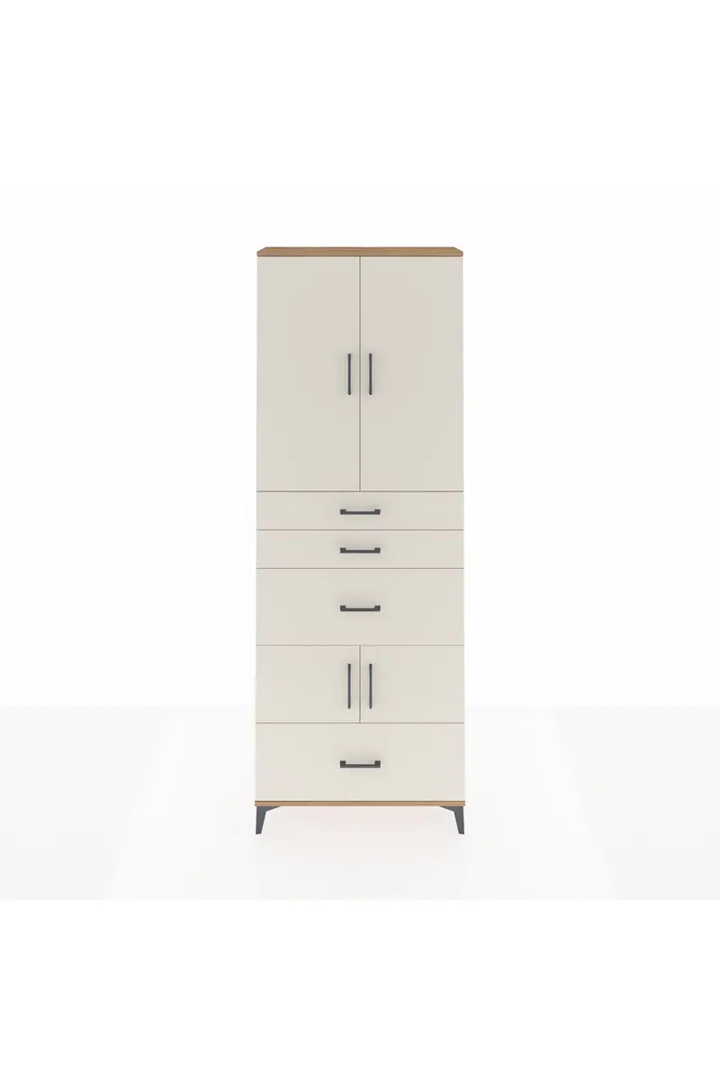 Arges Dolap 4 Raflı 4 Çekmeceli 4 Kapaklı 88x30x243
