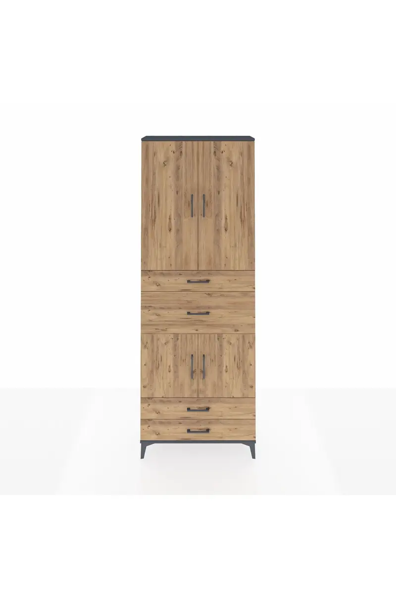 Arges Dolap 4 Raflı 4 Çekmeceli 4 Kapaklı 88x30x243