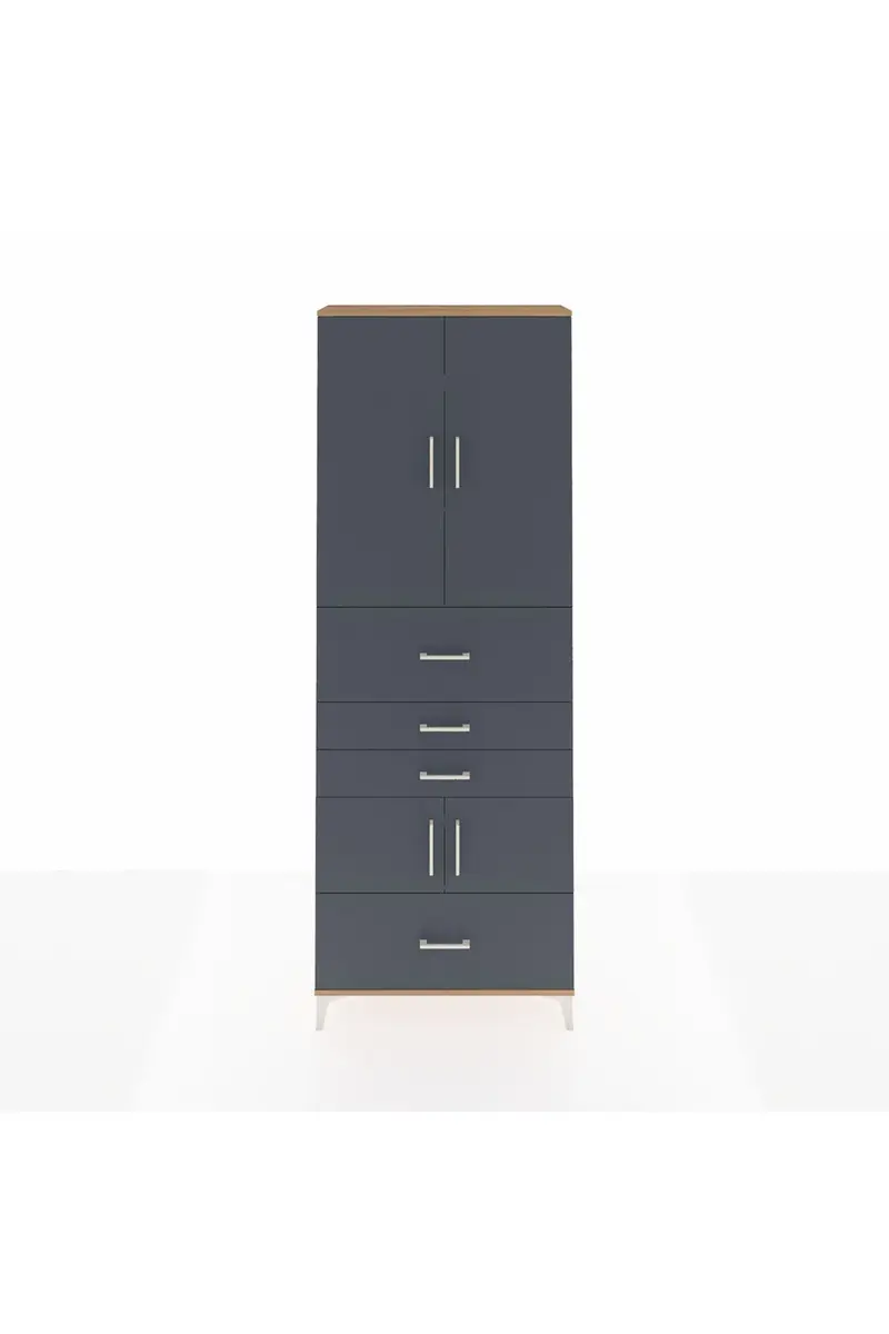 Arges Dolap 4 Raflı 4 Çekmeceli 4 Kapaklı 88x30x243