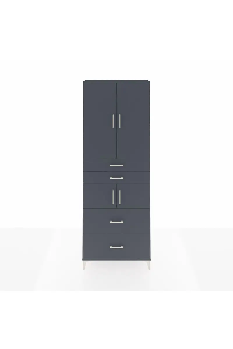 Arges Dolap 4 Raflı 4 Çekmeceli 4 Kapaklı 88x30x243