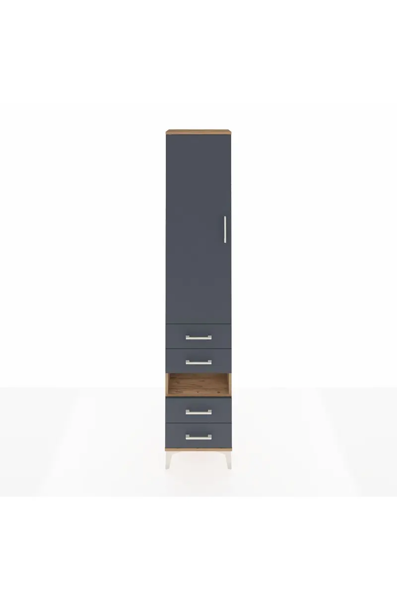 Arges Dolap 4 Raflı 4 Çekmeceli Tek Kapaklı 44x30x221