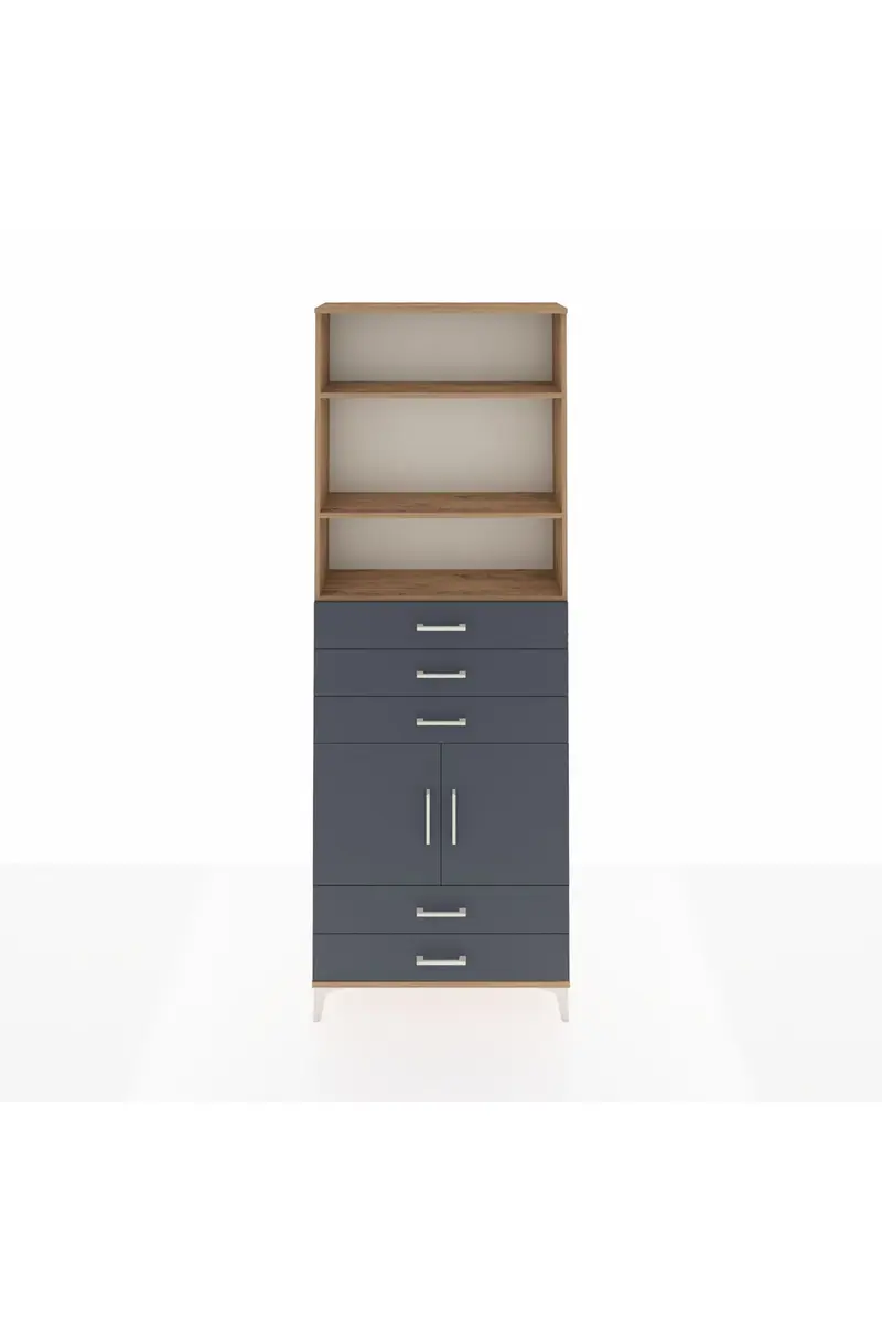 Arges Dolap 4 Raflı 5 Çekmeceli 2 Kapaklı 88x30x243