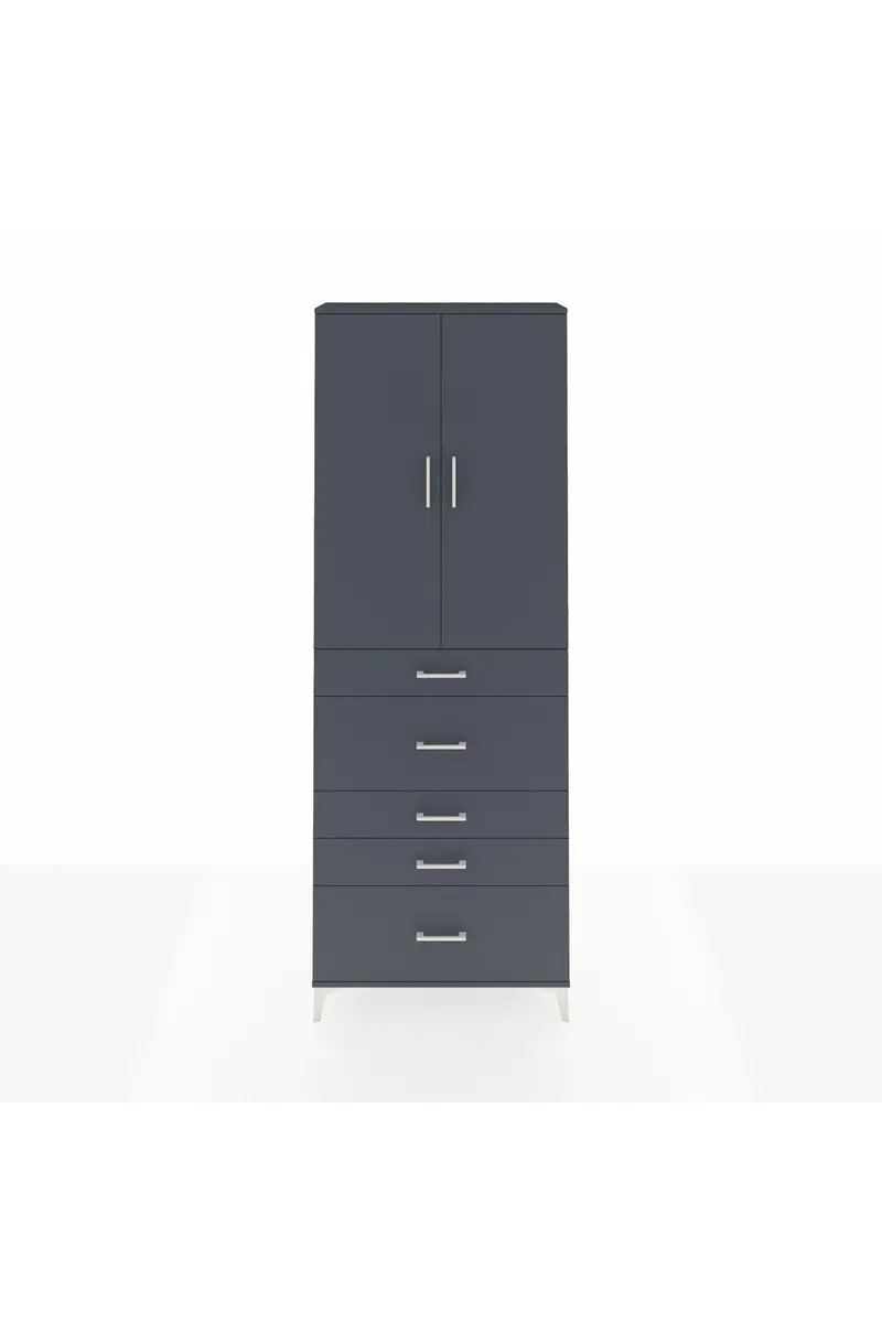 Arges Dolap 4 Raflı 5 Çekmeceli 2 Kapaklı 88x30x243
