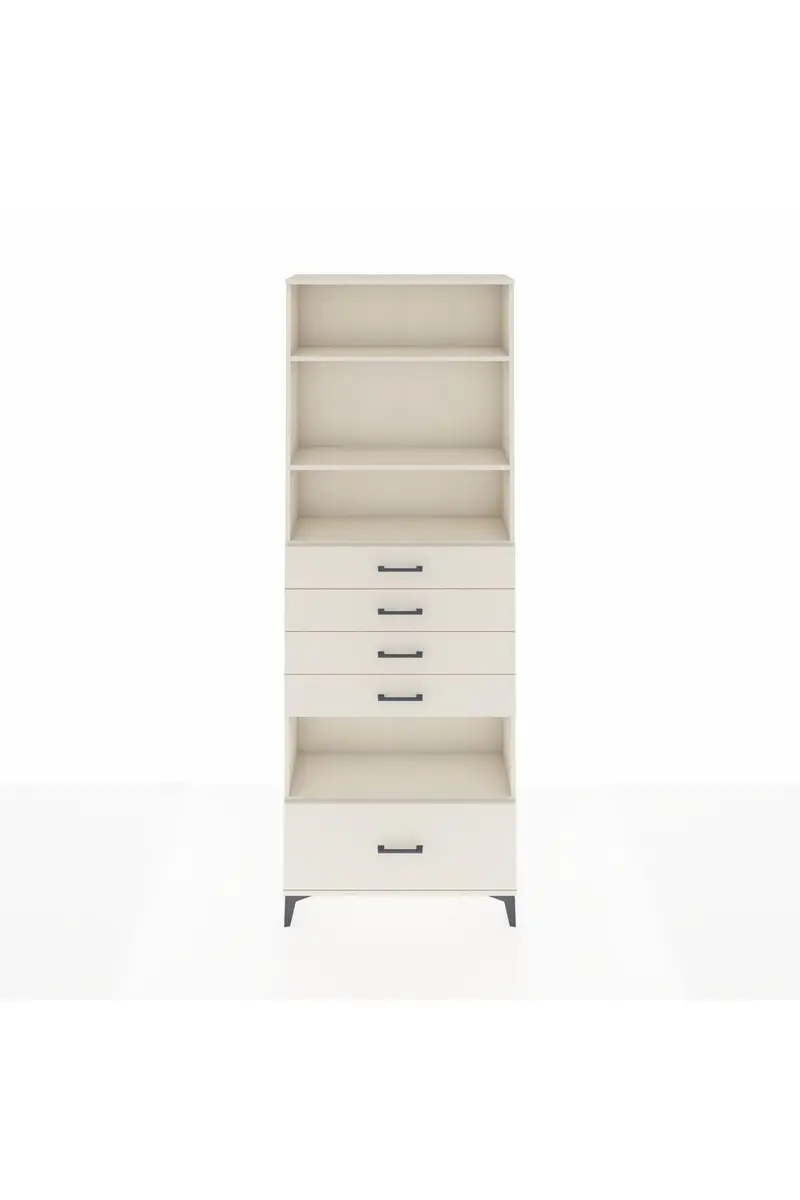 Arges Dolap 4 Raflı 5 Çekmeceli 88x30x243