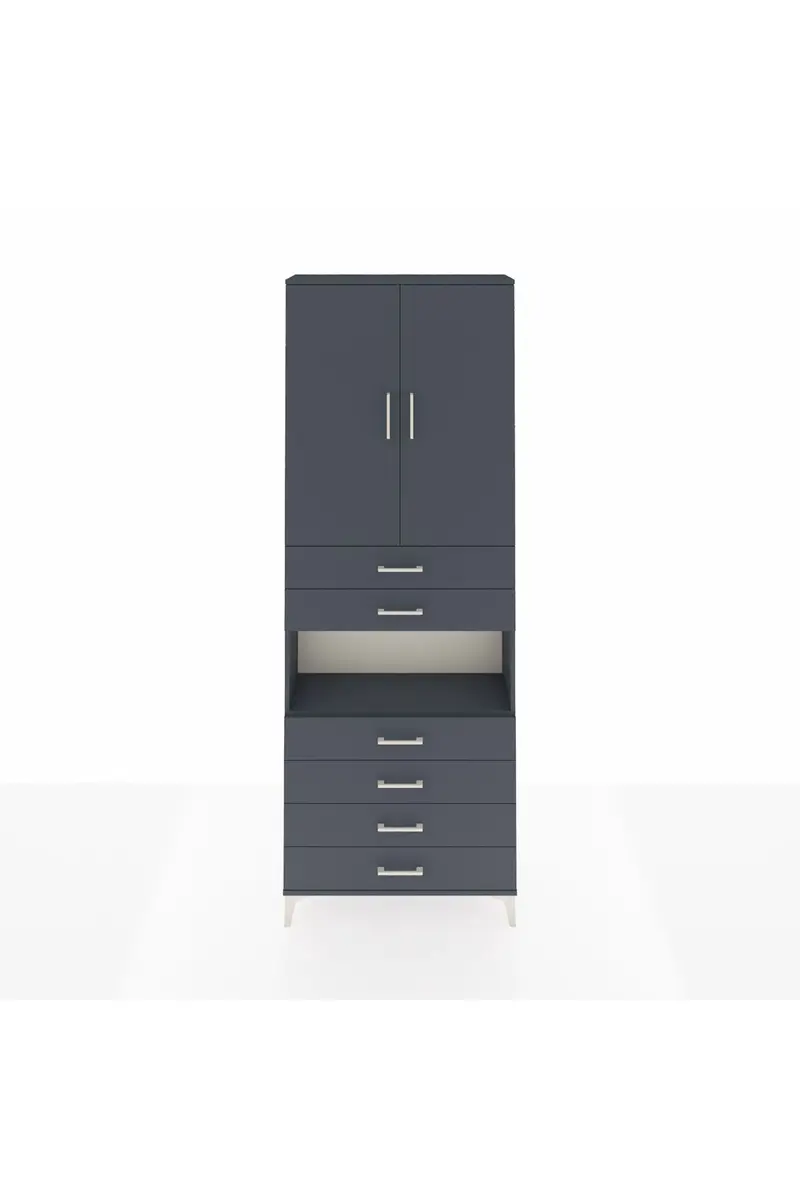 Arges Dolap 4 Raflı 6 Çekmeceli 2 Kapaklı 88x30x243