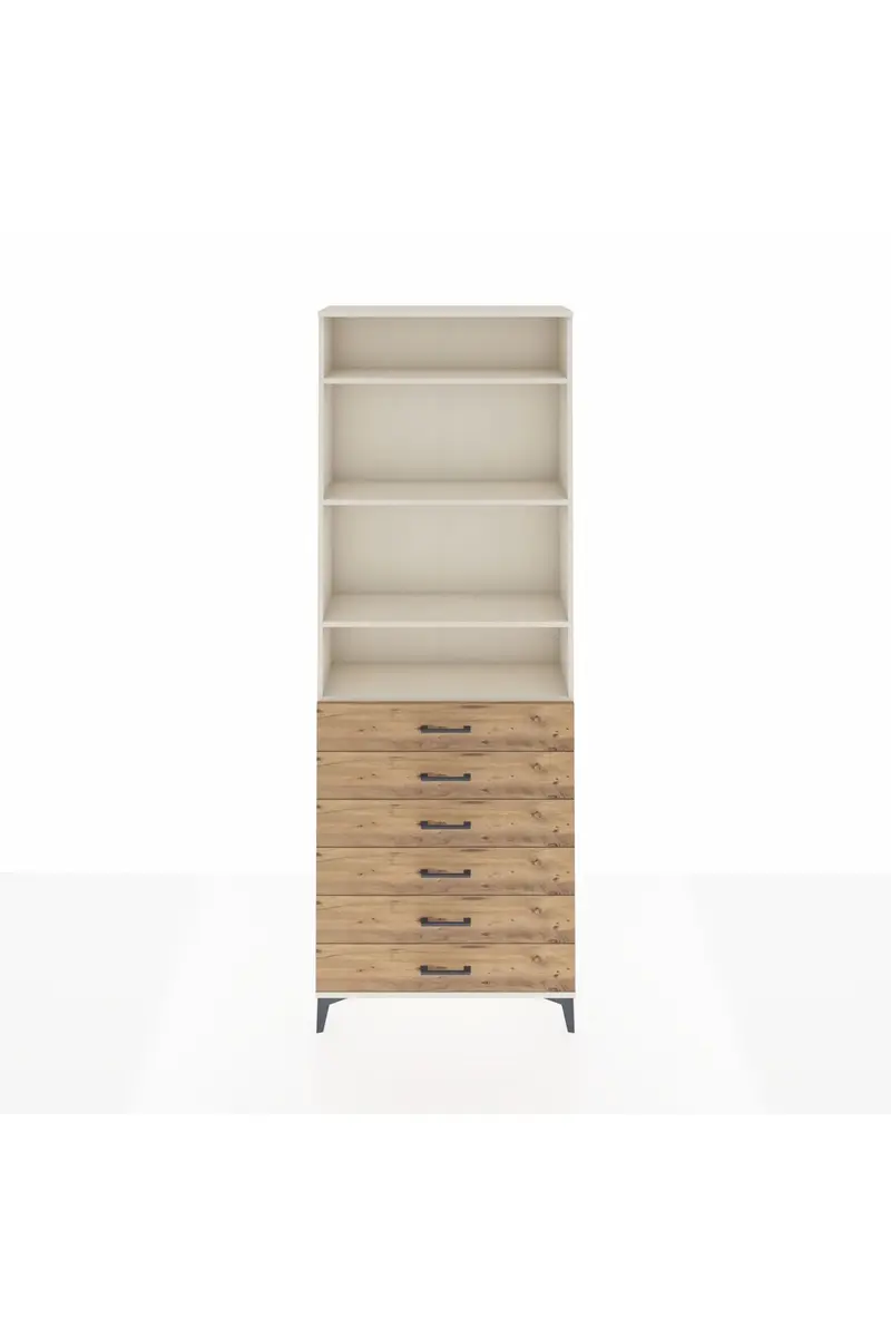 Arges Dolap 4 Raflı 6 Çekmeceli 88x30x243