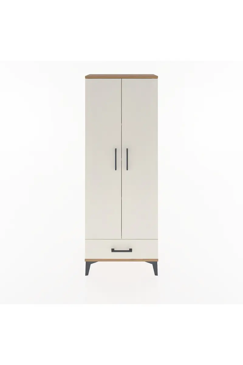 Arges Dolap 4 Raflı Tek Çekmeceli 2 Kapaklı 60x30x163