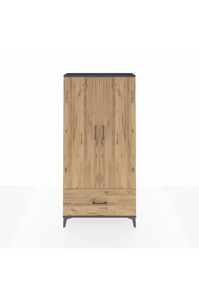 Arges Dolap 4 Raflı Tek Çekmeceli 2 Kapaklı 88x30x182
