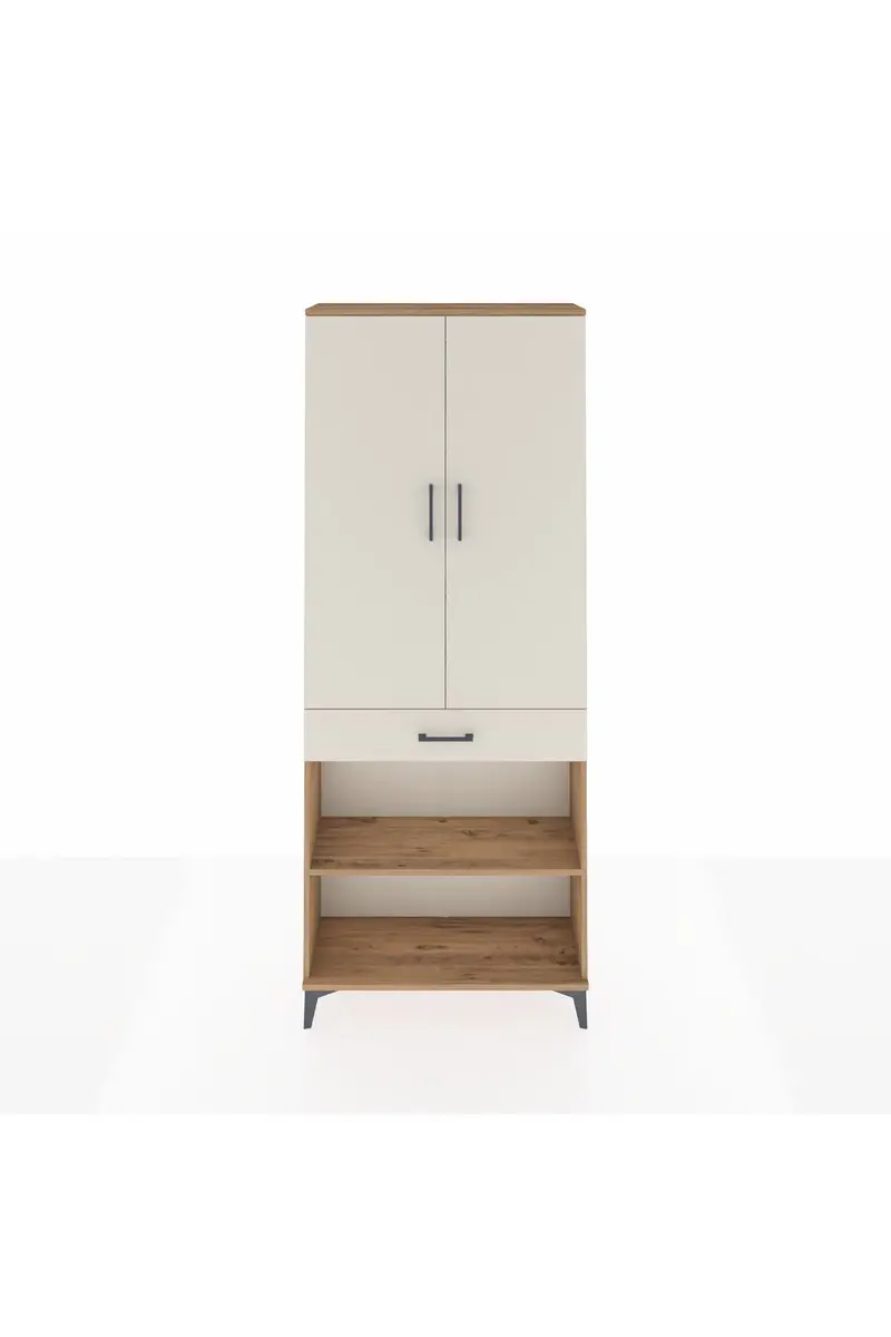 Arges Dolap 4 Raflı Tek Çekmeceli 2 Kapaklı 88x30x221