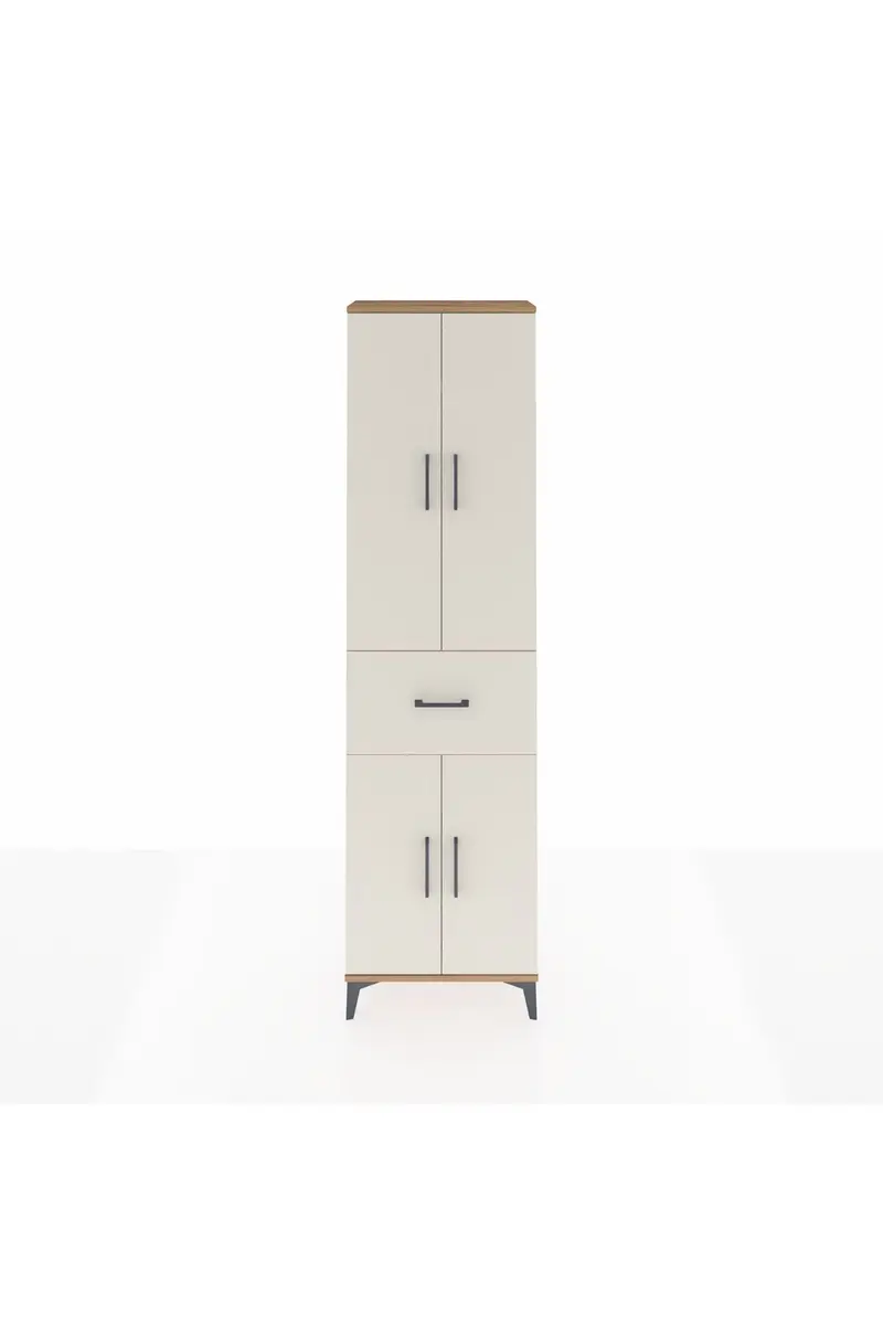 Arges Dolap 4 Raflı Tek Çekmeceli 4 Kapaklı 60x30x221